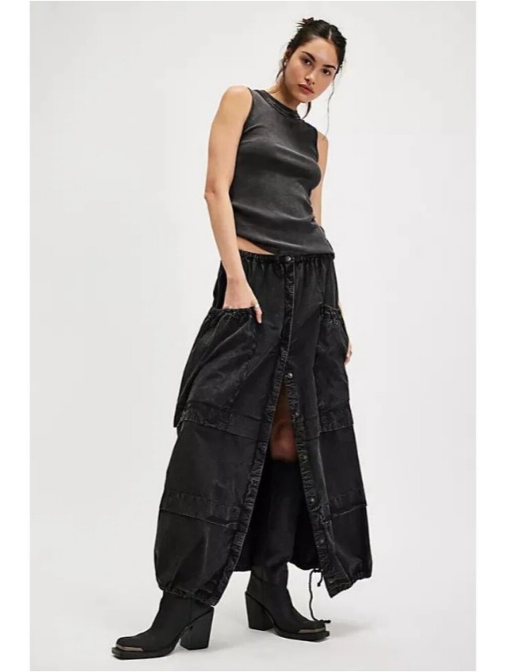 Free People Eloise Maxi Skirt Black Nwot